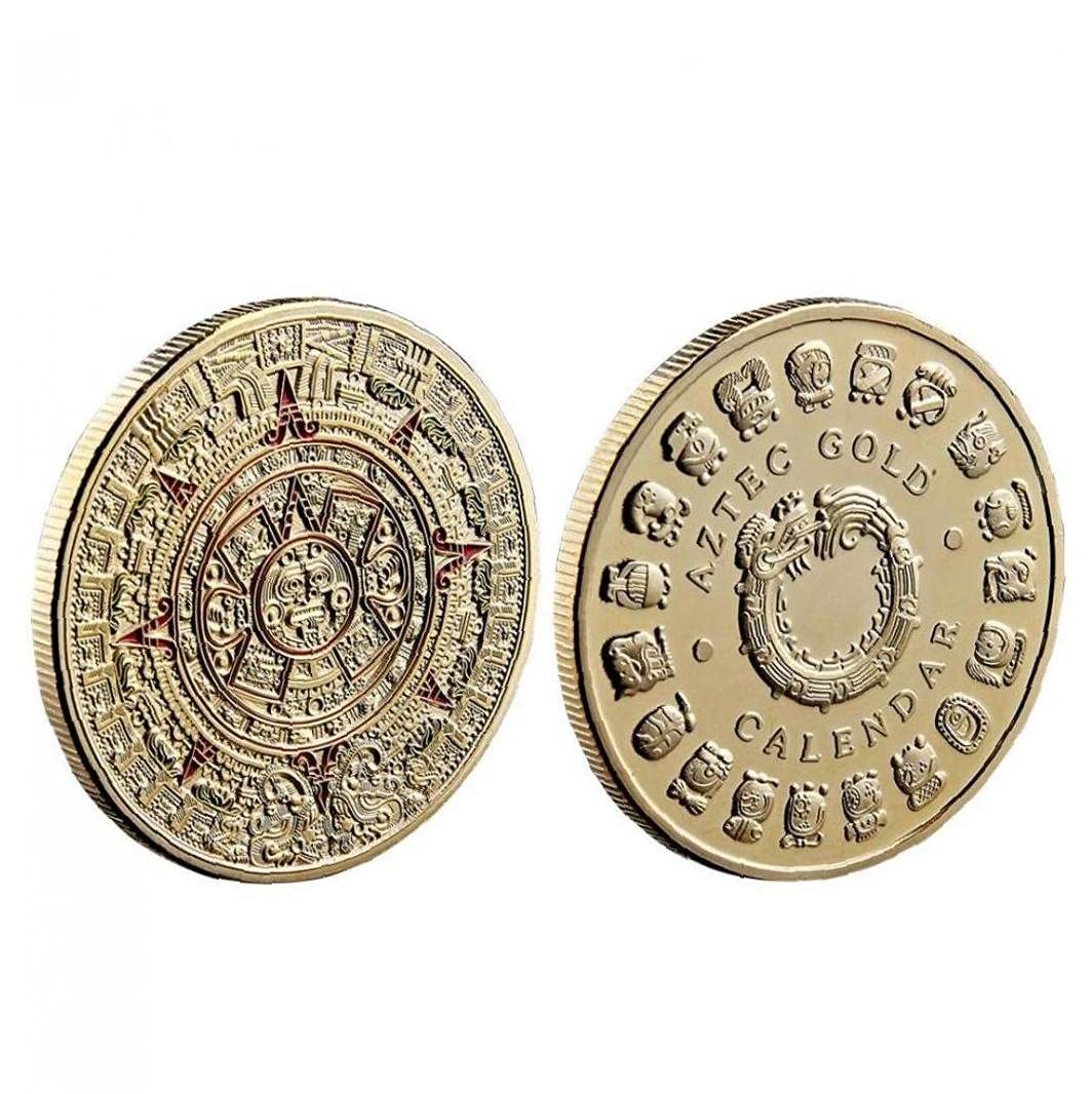 Maya Azteken Kalender Gold Münze Token Halskette - Mexiko