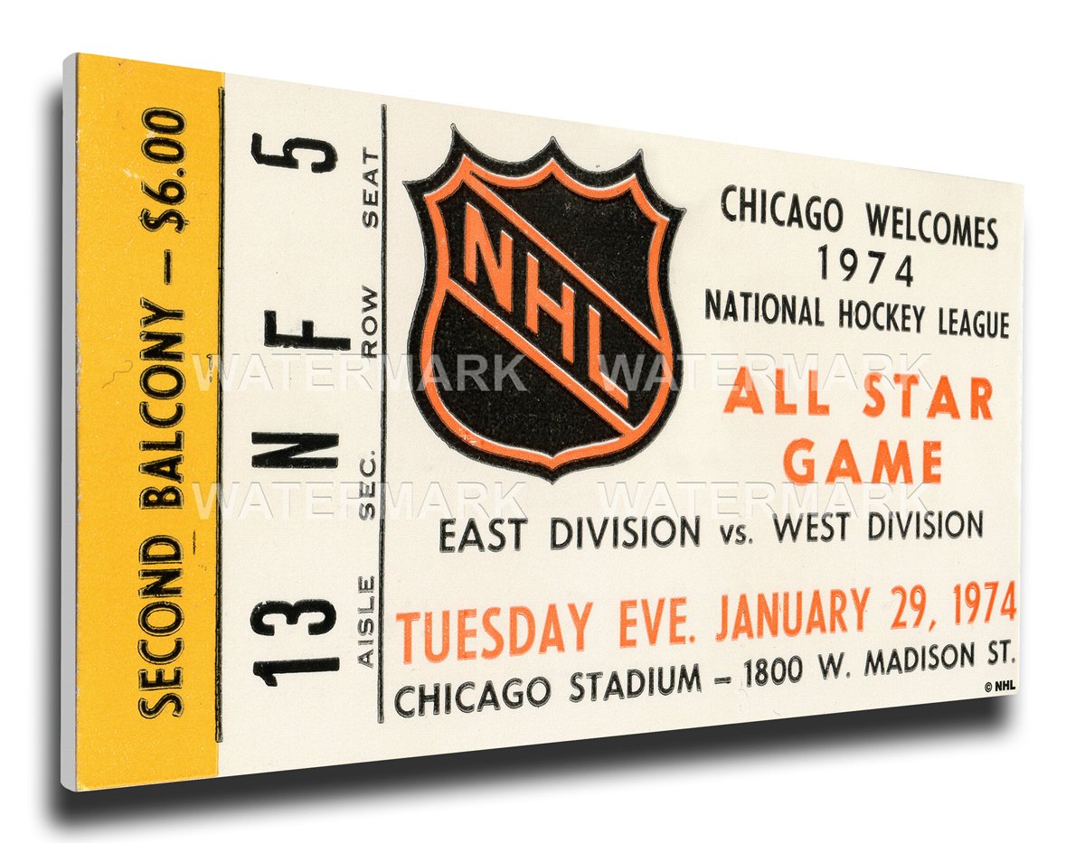 NHL Chicago Blackhawks 1974 All-Star Game Mega Ticket - Garry Unger, MVP