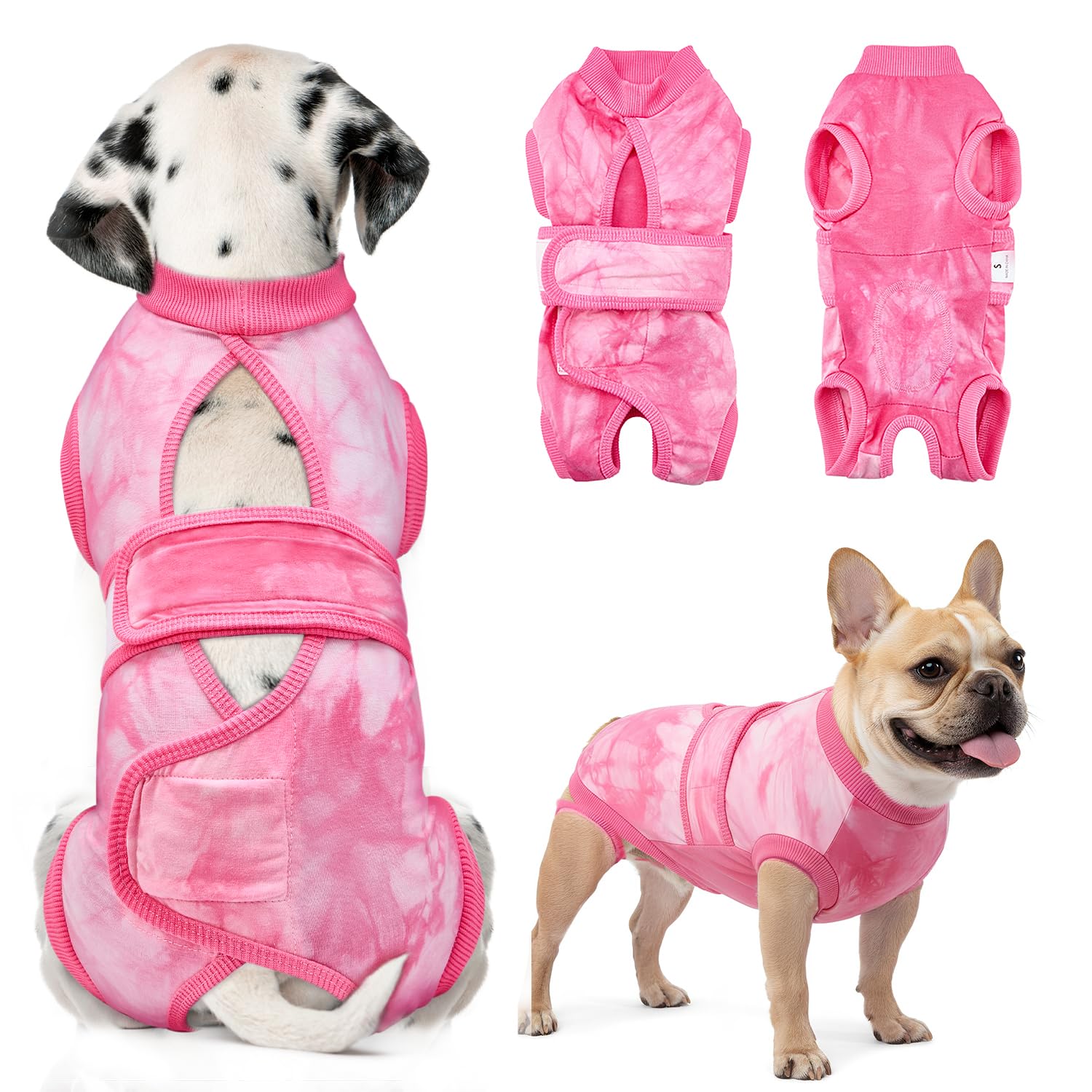 SlowTon Dog Surgery Recovery Suit - Quick Fit Surgical Suit for Dogs Female Spay Male Neuter, Adjustable Dog Onesie Body Suits After Surgery Soft