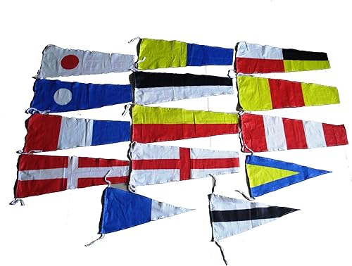 Marine Products - Juego de banderas de código de señal marítima, 100% algodón, juego de 14 banderas, ambos lados (5041)