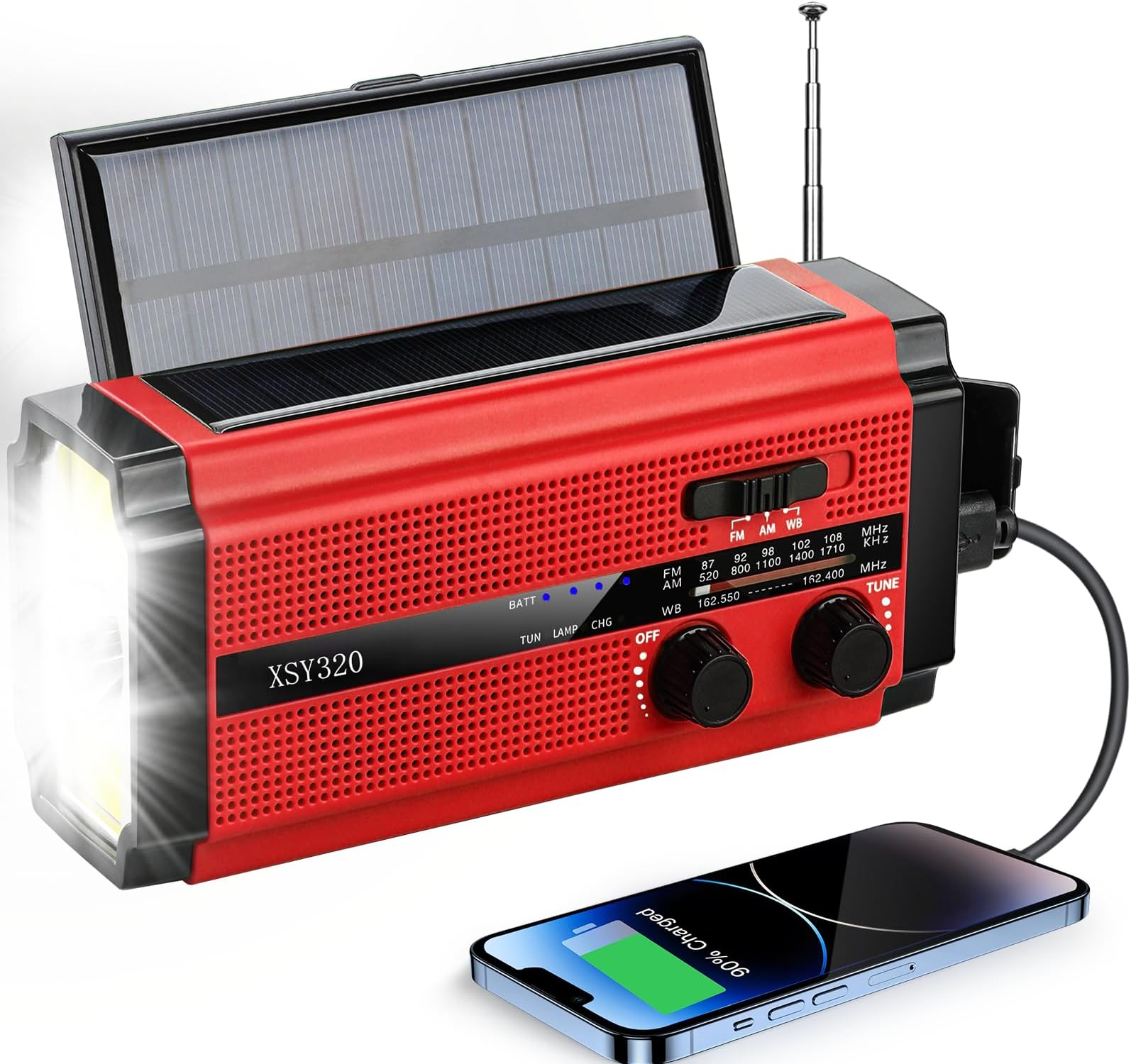 Outdoor Emergency Hand Crank Solar Dynamo AM/FM Radio with LED Lamp