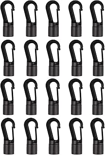 Futheda 20PCS 8mm Shock Cord End Hook Boat Kayak Canoe Bungee Shock Cord Hook Hanging End Hooks Kayak Accessories for Kayak Boat Canoe