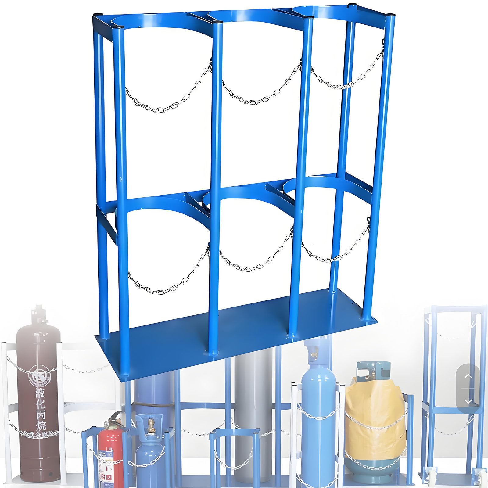 IYUESQ Heavy-Duty Steel Cylinder Storage Rack for Secure Workshop and Garage Organization