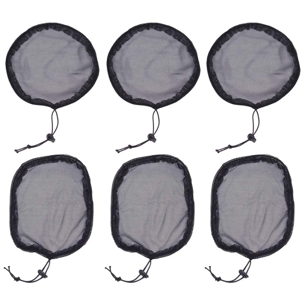 Teensery 6 Pcs Ponytail Net Stretchy Drawstring Ponytail Base Hair Net Weaving Net Cap for Women Ladies Girls (Round and Square)
