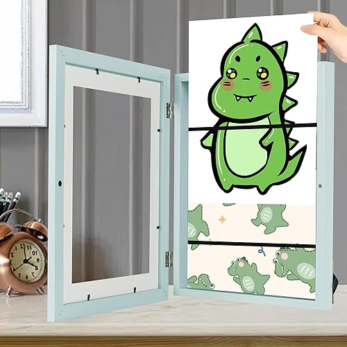 Miniatura 2 de 2 marcos de arte para niños, de 8.5 x 11 pulgadas, con apertura frontal, intercambiables, ideales para niños, marcos de almacenamiento, dibujos