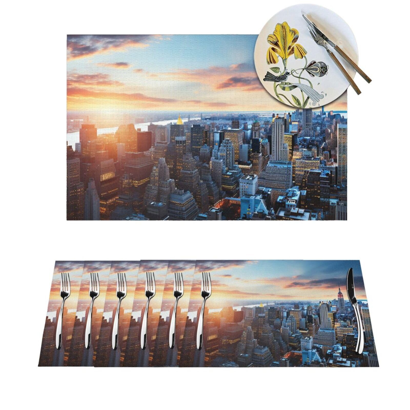 Sets de table thermorésistants et antidérapants en PVC lavable pour repas sans taches