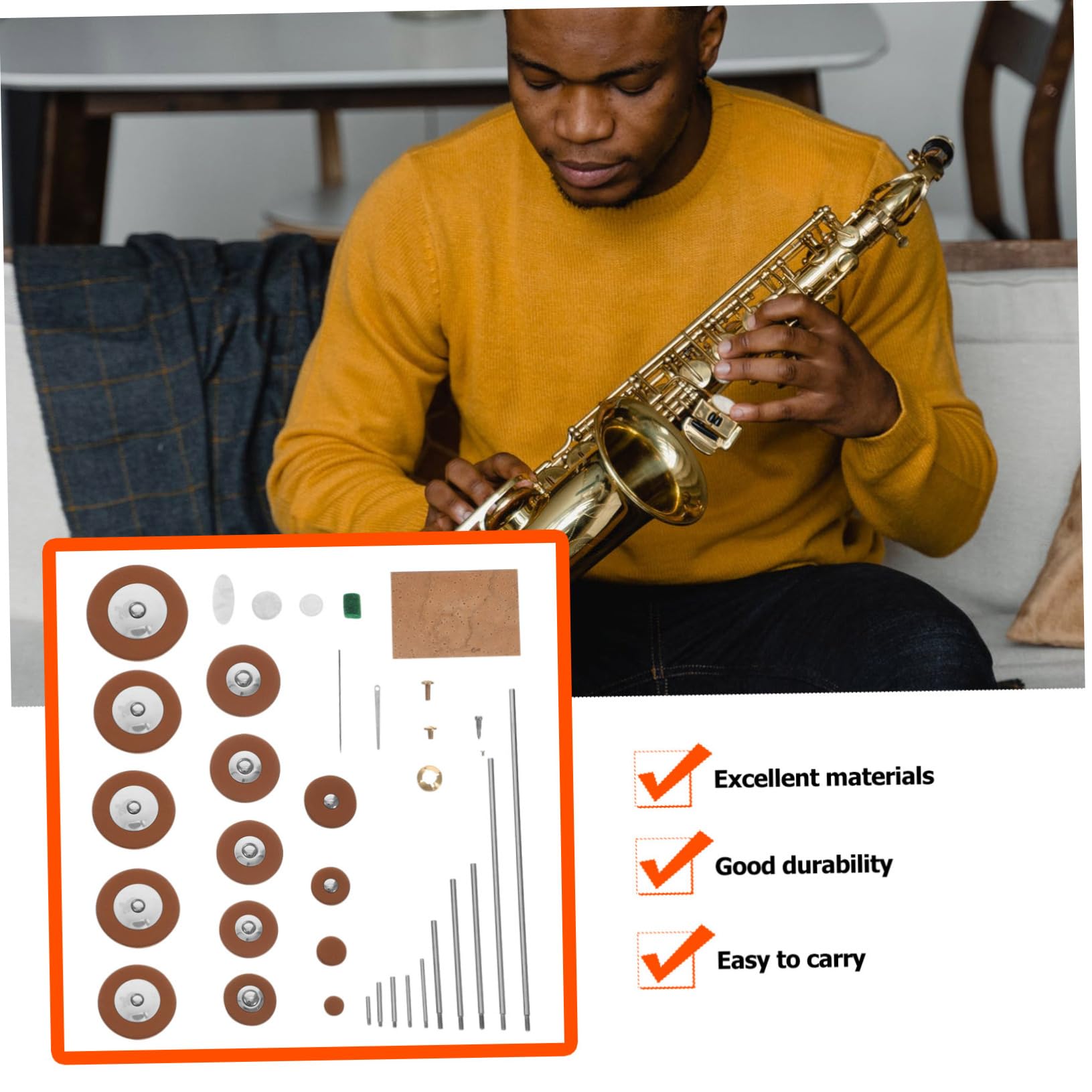 TOYANDONA Kit di Riparazione per Sassofono Alto Viti, Molle e Pezzi di Ricambio in Metallo e Plastico, Facile da Sostituire per Musicisti Sax