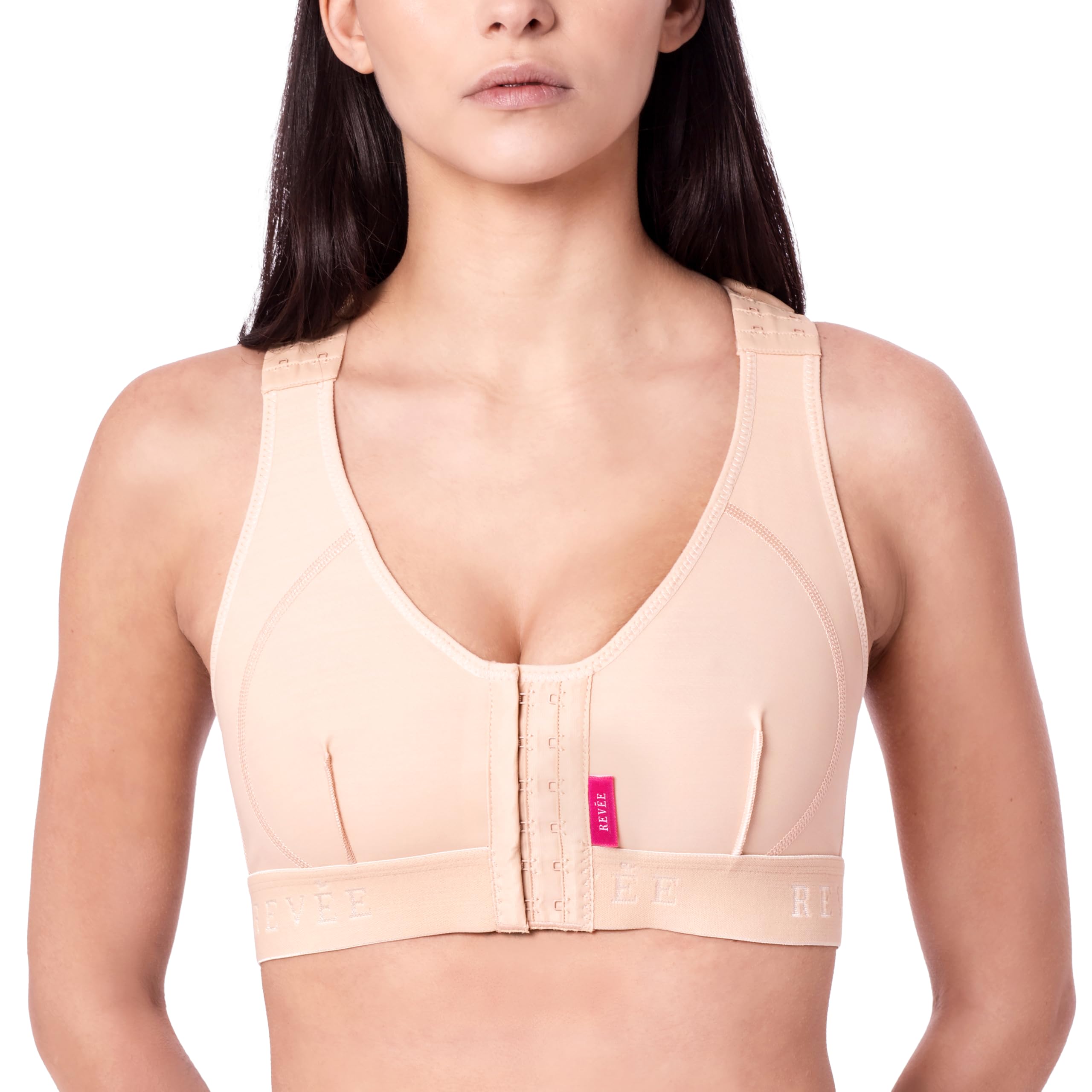 REVÉE Reggiseno Post-Operatorio - Reggiseno Donna a Fascia per Mastoplastica Additiva, Riduttiva, Sostituzione Protesi, Oncoplastica, Quadrantectomia - Bra Laetitia