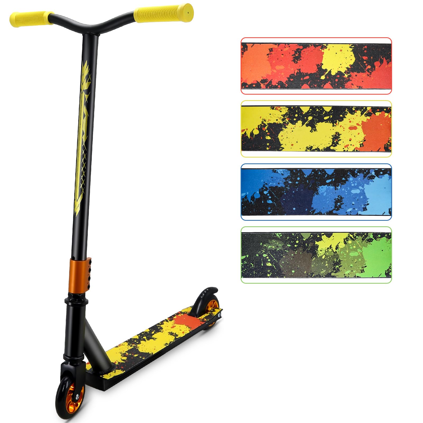 Stunt Scooters - Freestyle 100mm Aluminium Core Wheels & ABEC-7 Trick Scooter for Kids 8 Years and Up Entry Level Scooter for Beginner Boys Girls Teens Adults