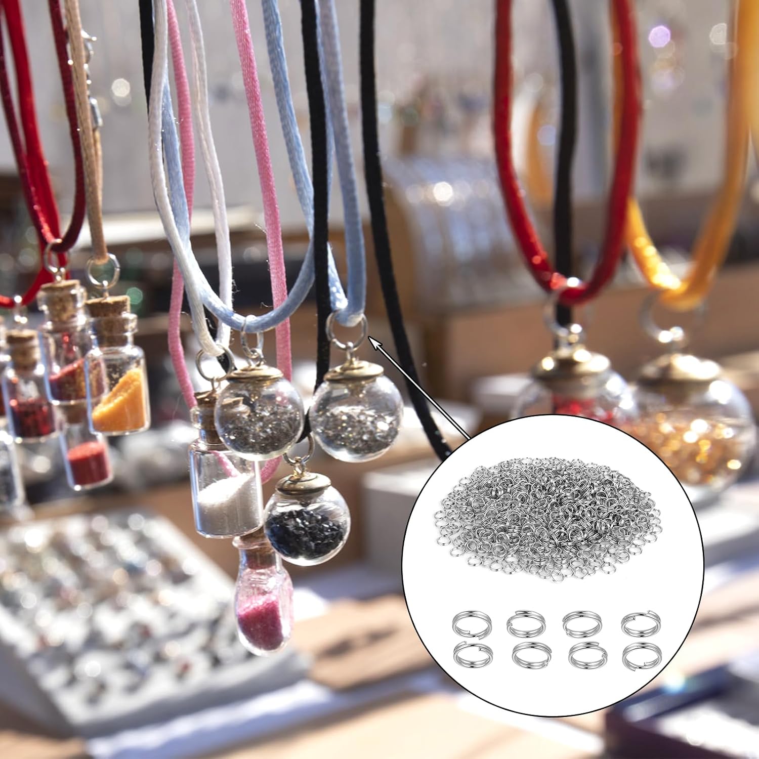 500-Piece Jewelry Crafts Kit: Double Loops Split Jump Rings, Small O-Rings for Necklaces, Bracelets, Earrings