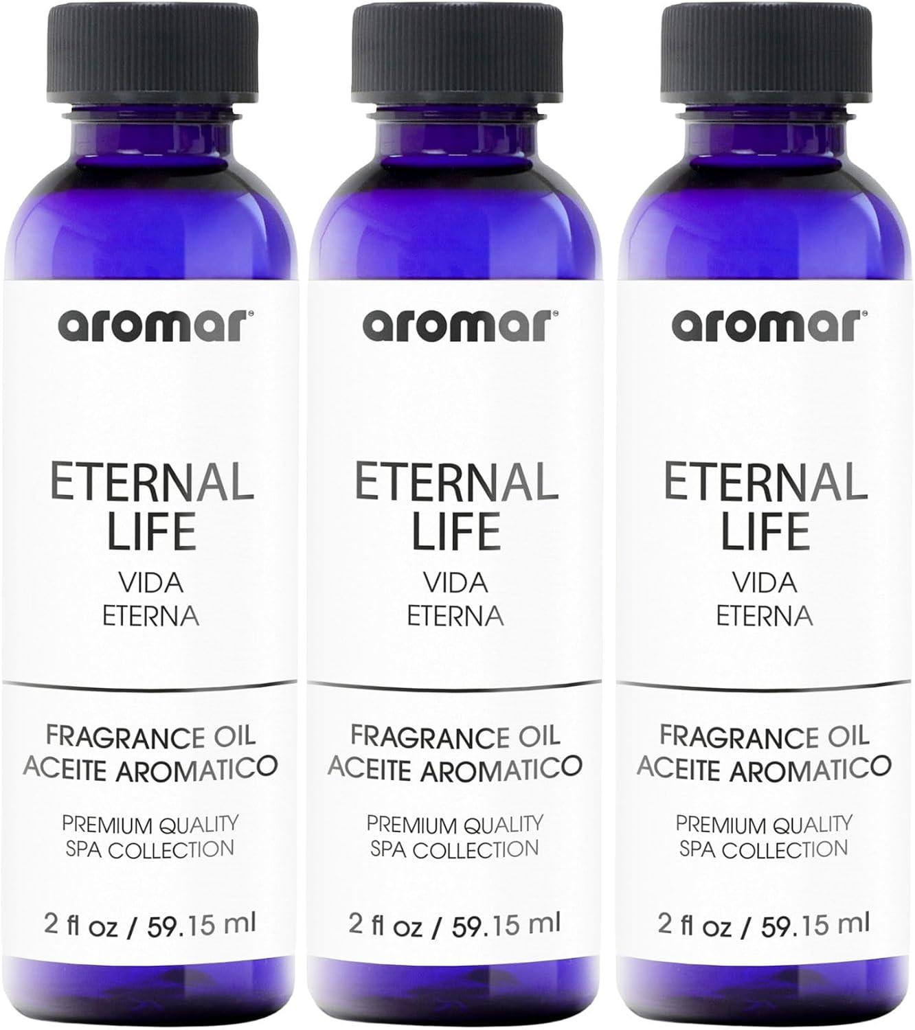 AROMAR Premium Fragrance Oil, Pack of 3 Italian Jasmine 2oz. Bottles. Long Lasting Aromatic Scent, Fresh and Revitalizing Aromatherapy for Living Room, Bedroom, and Kitchen