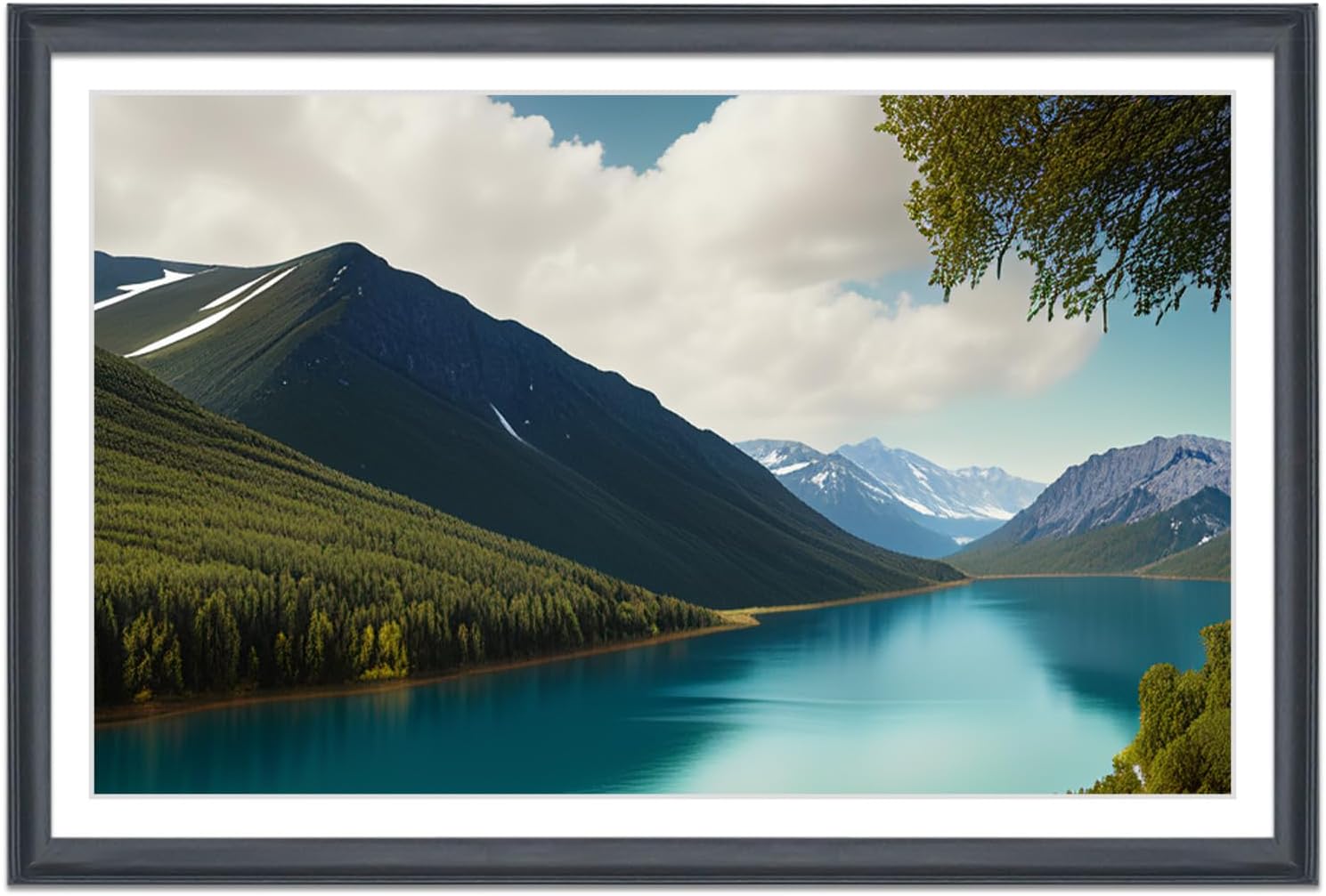 22x34 Picture Frame Solid Wood Black, Display 20"x32" (With mat) or 22"x34" (Without mat) Photos, Poster, Painting,Puzzles (X23B2234W2032)