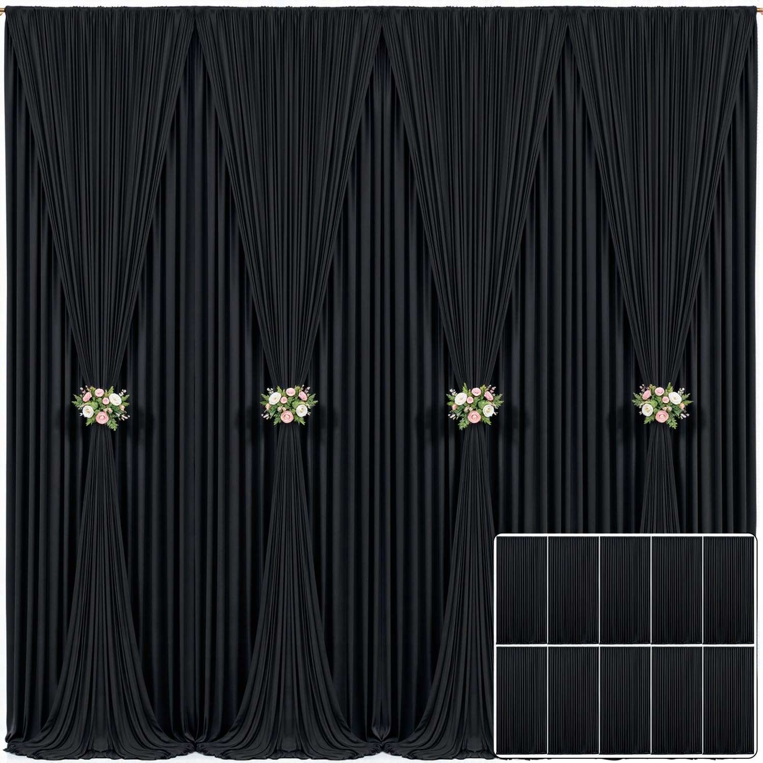 10x10 Champagne Backdrop Curtain for Parties Wedding Baby Shower Wrinkle Free Photo Curtains Backdrop Drapes Fabric Decoration for Bridal Shower 5ft x 10ft,2 Panels — view 44