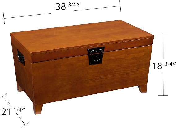 SEI Furniture - Pyramid Lift-top Trunk Coffee Table - Transitional Design, Brown Finish - Ideal for Living Room, Family Room (CK1224)
