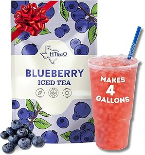 HTeaO Blueberry Green Iced Tea Bags – Makes 4 Gallons in 5 Minutes – Large Loaded Tea Sachets for Parties, Family Gatherings, & Groups – Texas-Style Ice Tea Packets for Quick Brew (8-Count)