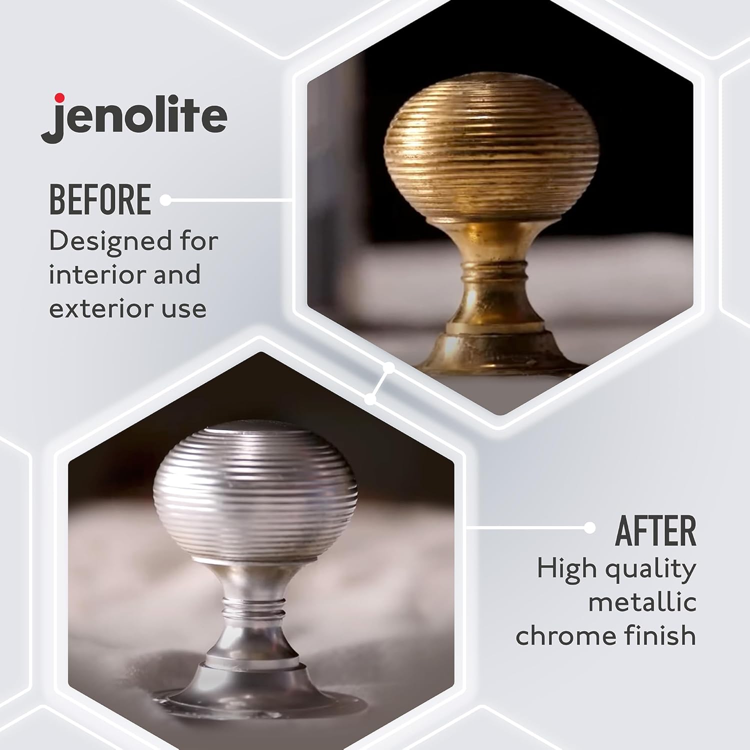 JENOLITE Chrome Spray Paint - Smooth Chrome Finish - Multi Surface Paint for Metal, Plastic & More - Suitable For Interior & Exterior Use - 400ml (13.52 oz)
