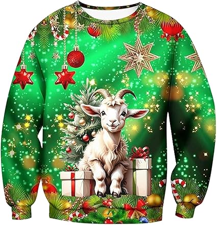 Pull De Noël Homme Le Père Noël Imprimé Pull Moche Noël Décontracté Pull En Tricot Pour Noël Doux Sweater Col Rond Pull Chaud Sweatshirt Manches