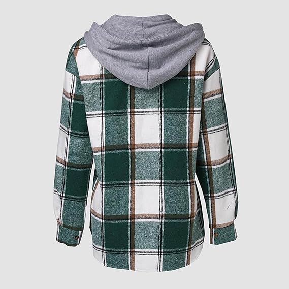Veste D'hiver Chaude à Capuche Pour Filles Avec Boutonnage à Carreaux Et Capuche Attachée - Manteau épaissi Idéal Pour , Et Les Activités En Extérieur - Vêtement D'extérieur Lavable En Machine Pour