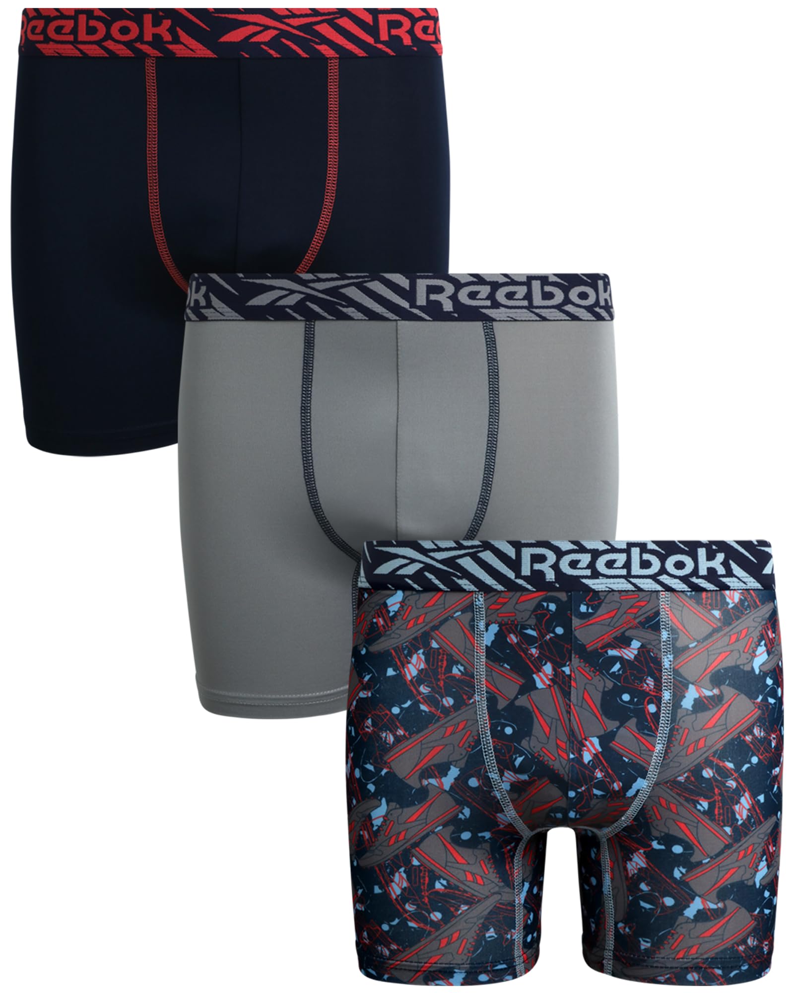 Reebok Calzoncillos Tipo bóxer de Pierna Larga para niños (Paquete de 3)