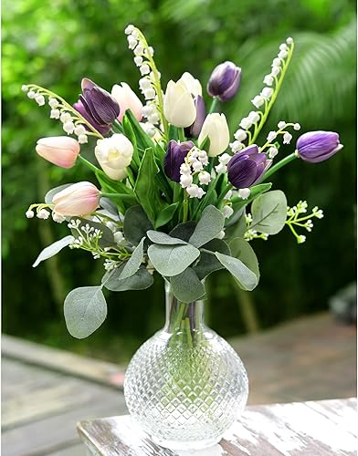 Miniatura 5 de FiveSeasonStuff - Flores artificiales de tulipanes, se sientes reales al tacto, ideales como ramo de boda, decoración del hogar, fiesta, arreglos