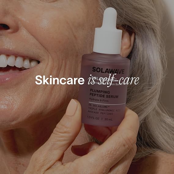 سيروم رفع الببتيد SolaWave Plumping مع حمض الهيالورونيك الثلاثي ، البروبيوتيك ، الببتيدات النباتية الأفوكادو للكولاجين والبشرة المشعة - مضاد للشيخوخة لجميع أنواع البشرة (1 FL OZ)