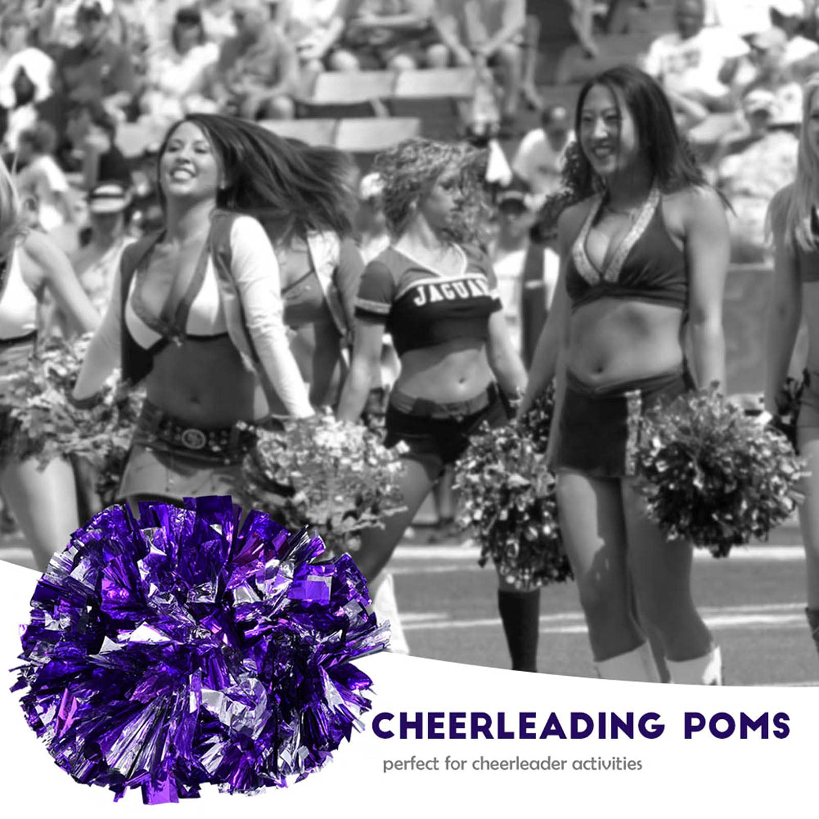 Pompon da Aerobica Cheerleader 29 cm Fiori a Mano per Costumi di Danza