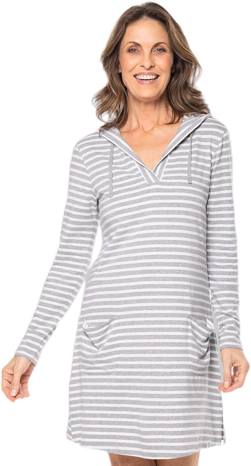 Hooded Cover-Up Dress with Pockets - UPF 50+ Sun Protection - Catalina