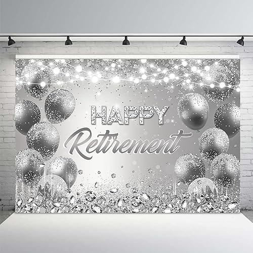 Miniatura 7 de MEHOFOND Telón de fondo de feliz jubilación negro y dorado con texto en inglés "Congrats Retirement" (Congrats Retirement) - Cartel de feliz