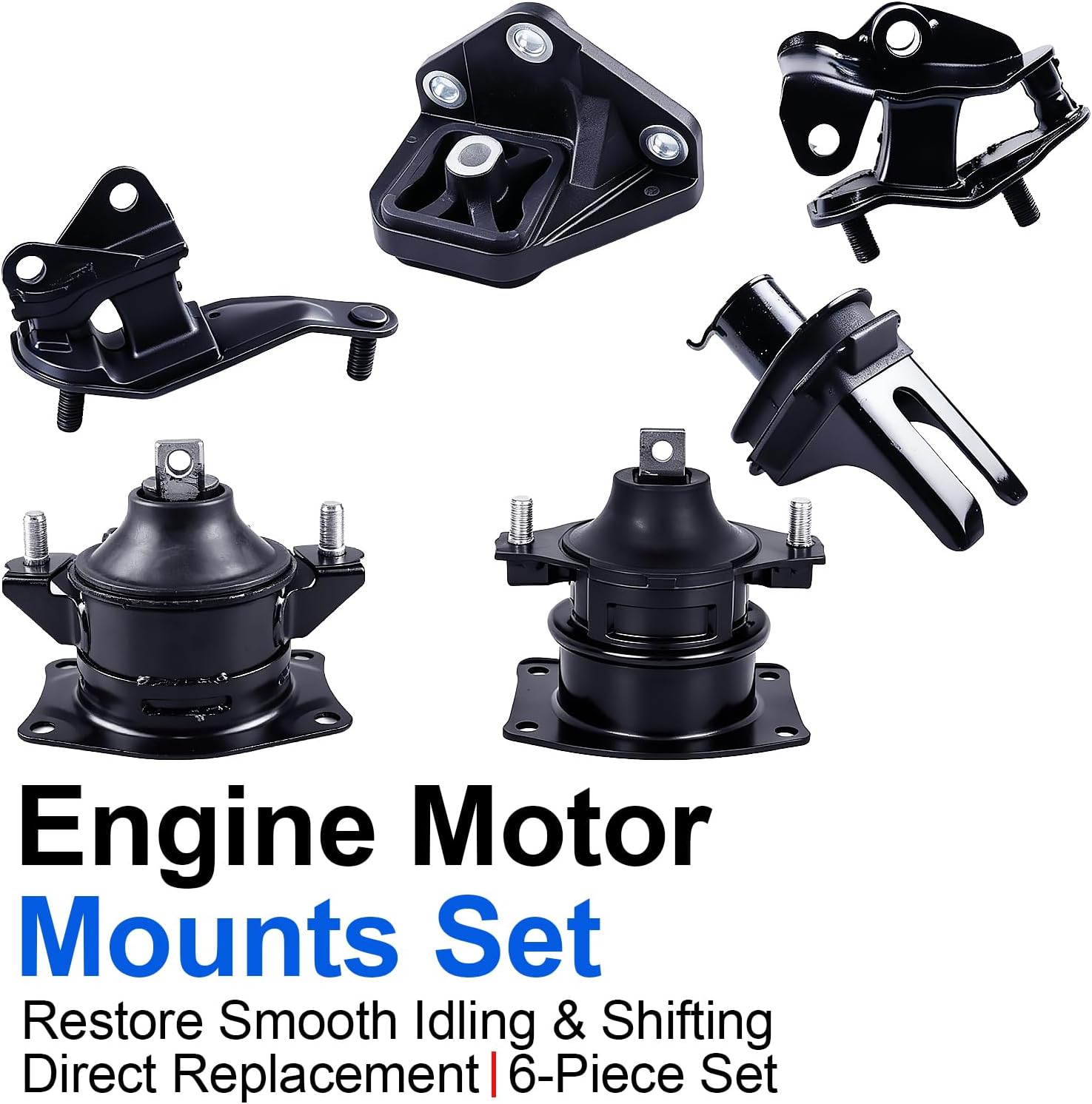 6PCS Engine Motor Mount Set Compatible with Accord 2003-2007 L4 2.4L Auto