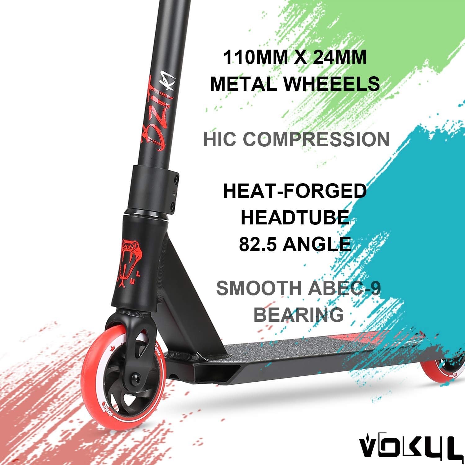 VOKUL K1 Pro Stunt Scooter - Intermediate & Beginner Freestyle Scooter for Kids 8+ & Adults