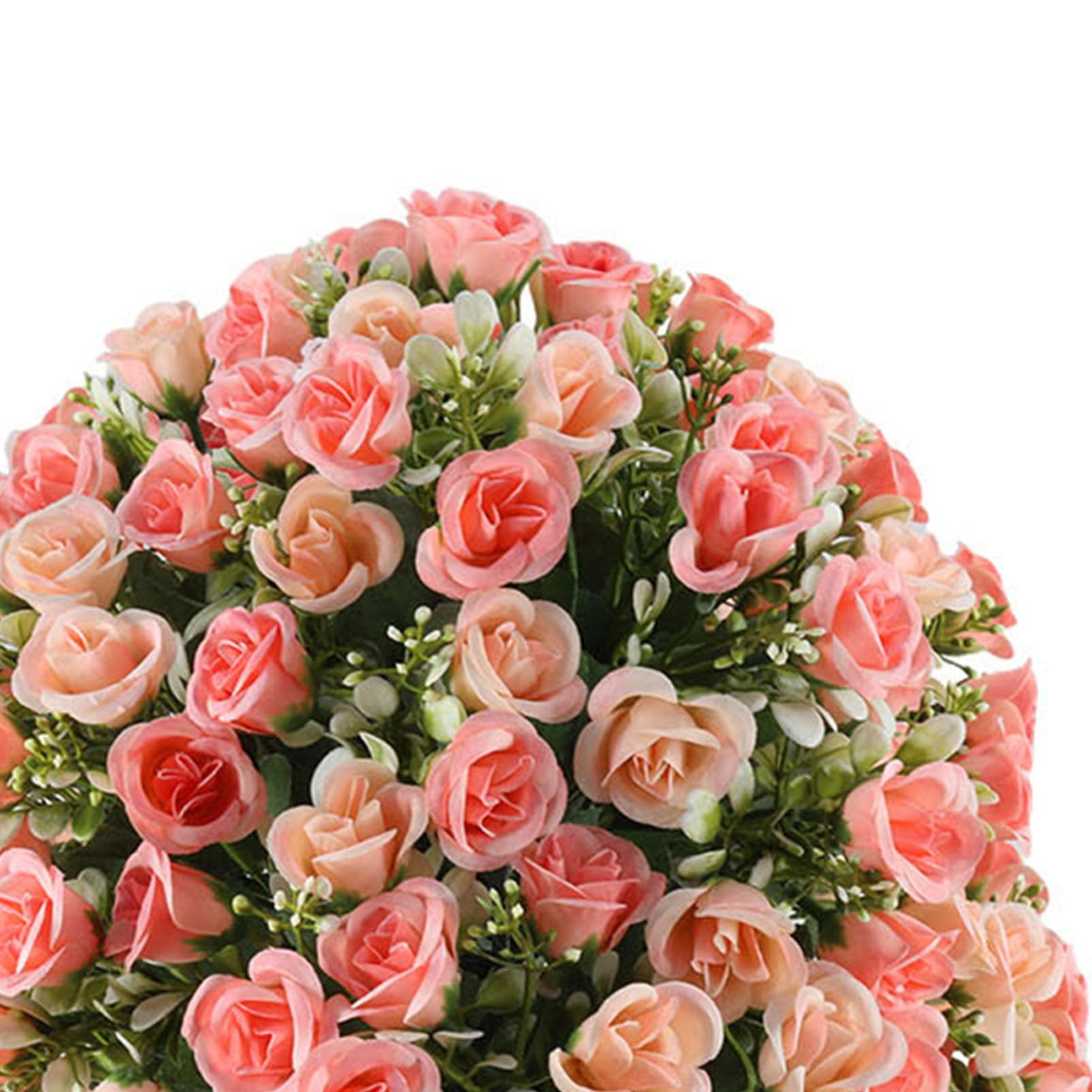 2 Pezzi di Rosa Artificiale con Alberi di Palla di Fiori Realistici con Picchetto per la Decorazione del Patio del Giardino 14 X 24 Pollici (Mini paletto rosa)