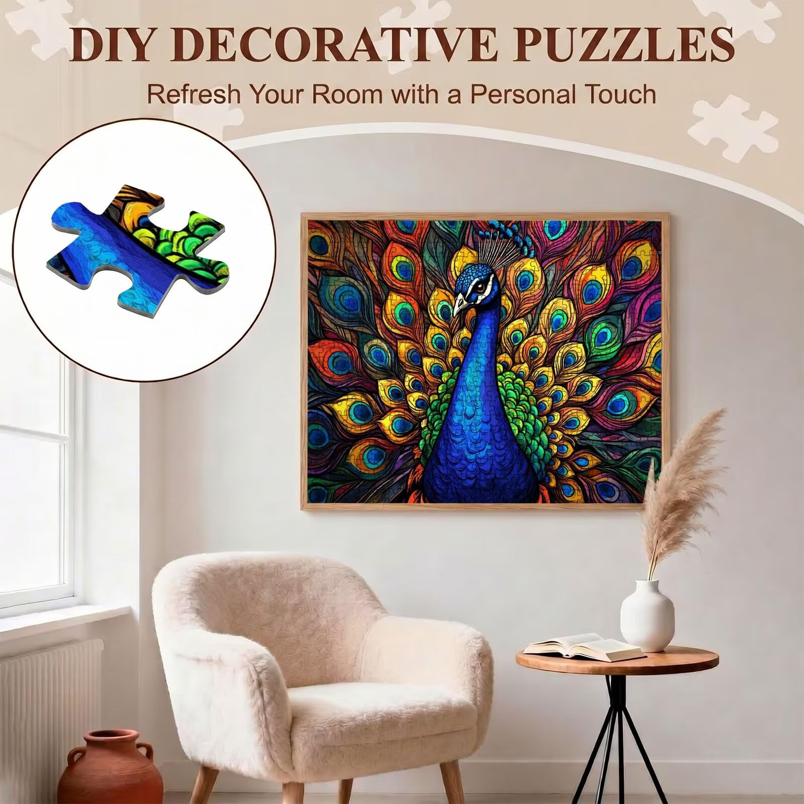 Pavone bellezza Puzzle 2000 Pezzi per Adulti, Puzzle in Legno - Collezione Classica con Poster Incluso -Sfida di Concentrazione e Passatempo Antistress, Gioco Educativo per Famiglia, 99 x 70 cm f0-591