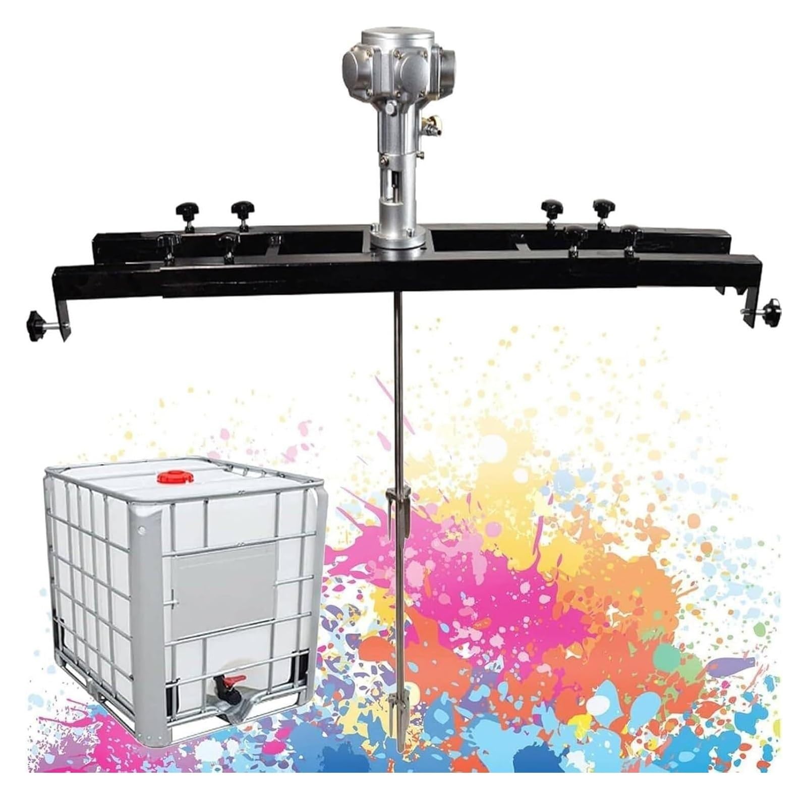Miscelatore Elettrico per Serbatoi, Miscelatore per Vernici, Miscelatore Pneumatico con Staffa, Elica Pieghevole, con Gancio di Supporto-Large5Cylinders