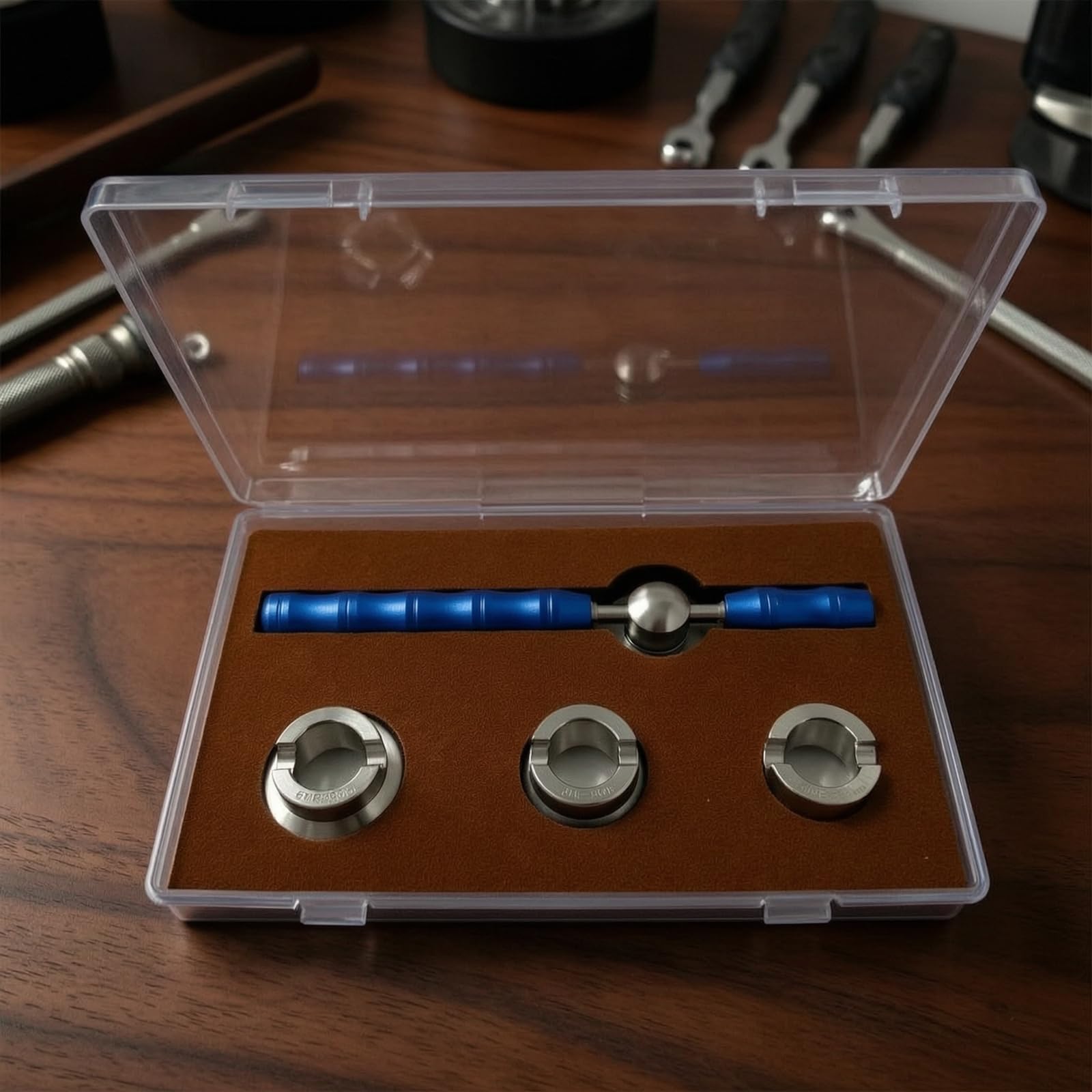 Harilla Abridor de Tapas de Reloj Herramienta Ajustable Llave de Fondo Extractor de Acero Inoxidable con Cabezales Intercambiables y Agarre Firme Adecuado