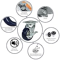 Vista 17 de Caster Wheels 8 inch Heavy Duty Casters, Industrial Casters with Polyurethane Wheel and Precision Ball Bearing-1200 Lbs Per Casters-Widely Used in