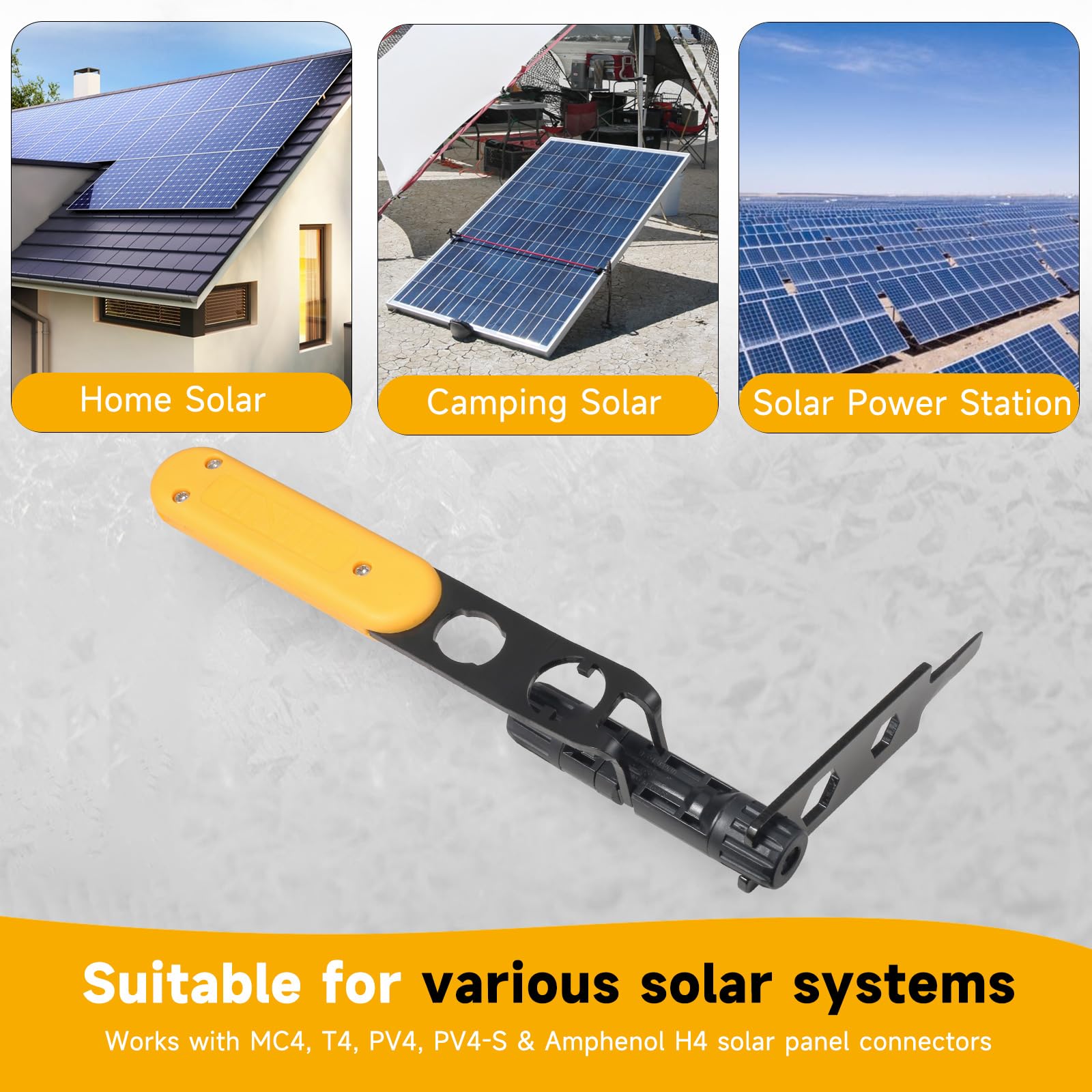 Herramienta de desconexión universal MC4, herramienta MC4 de metal con llave 6 en 1, herramienta de conector solar eficiente para montaje y desmontaje de conectores fotovoltaicos