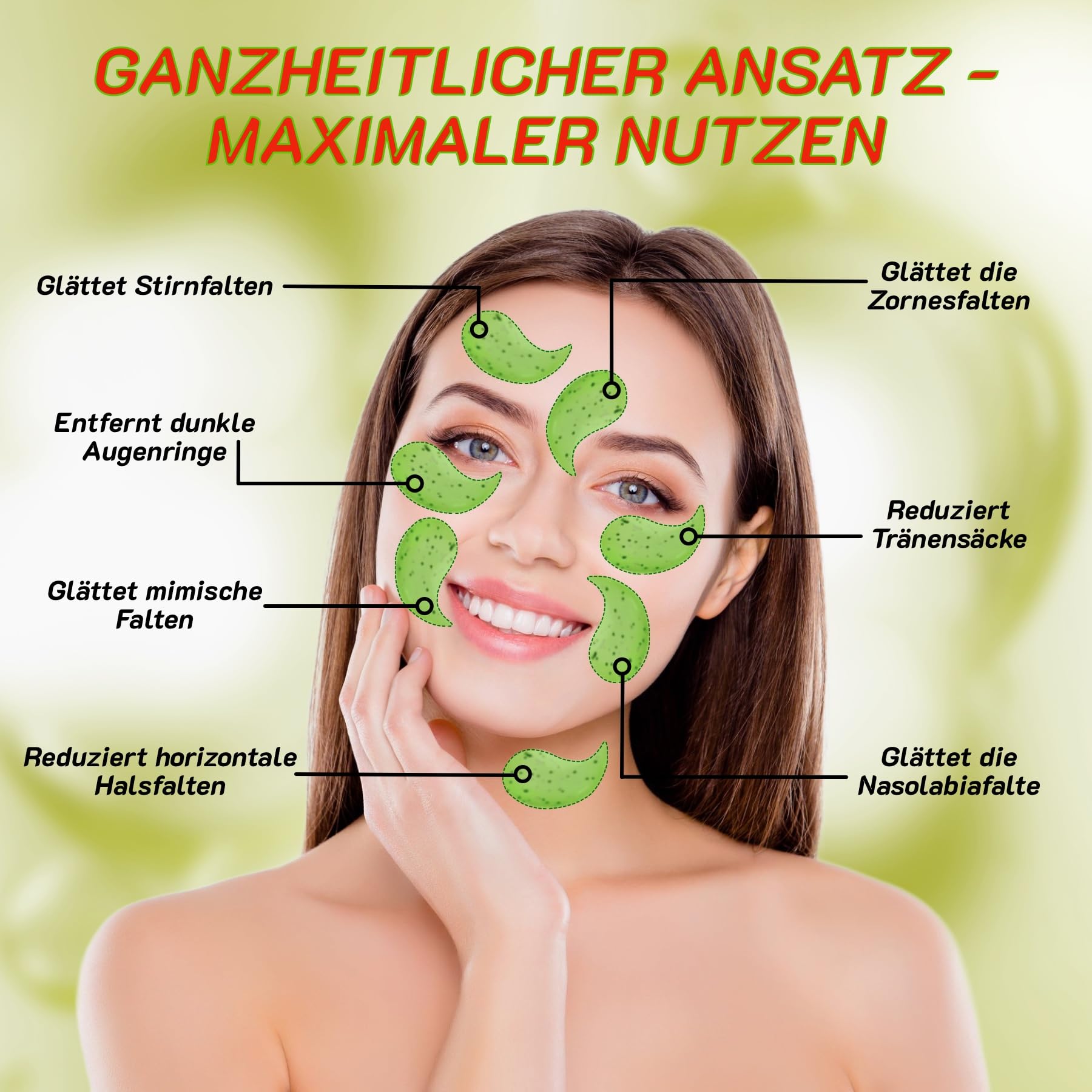 P-Beauty kolagenowe płatki pod oczy kiwi 10 x 60 sztuk – hydrożelowe maski pod oczy z witaminą C i hialuronem – przeciw zmarszczkom, opuchliznom, workom pod oczami i zmęczonym oczom