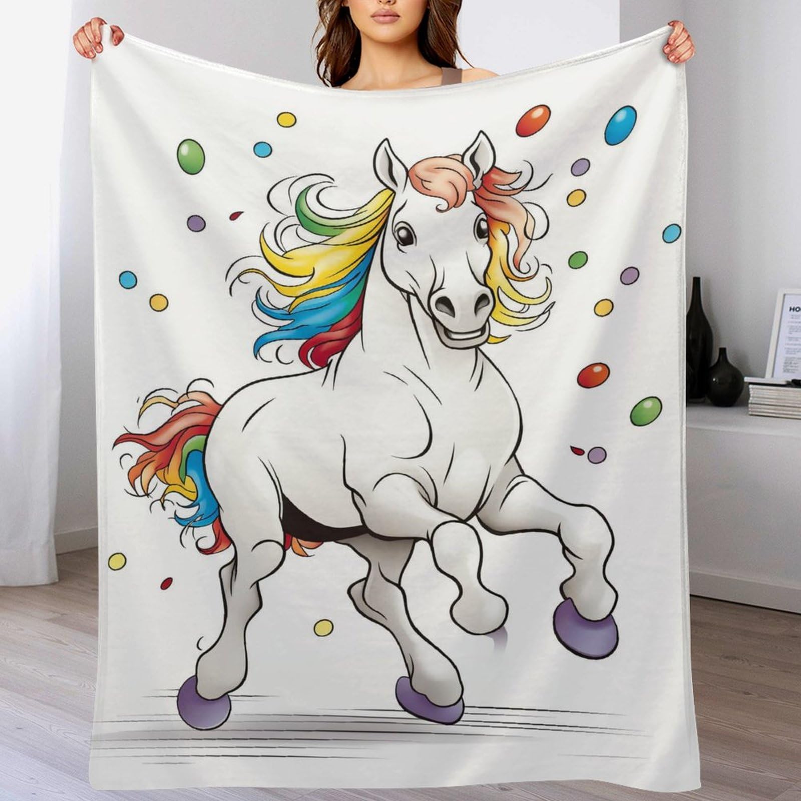 Couverture cheval en flannel, le cadeau idéal pour lit et canapé