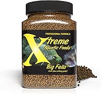Xtreme Big Fella 3.0mm Pellets: High-Protein Fish Food for Large Cichlids, Oscars & Community Fish - Color Boost, Immune Support, USA Spirulina (20oz)