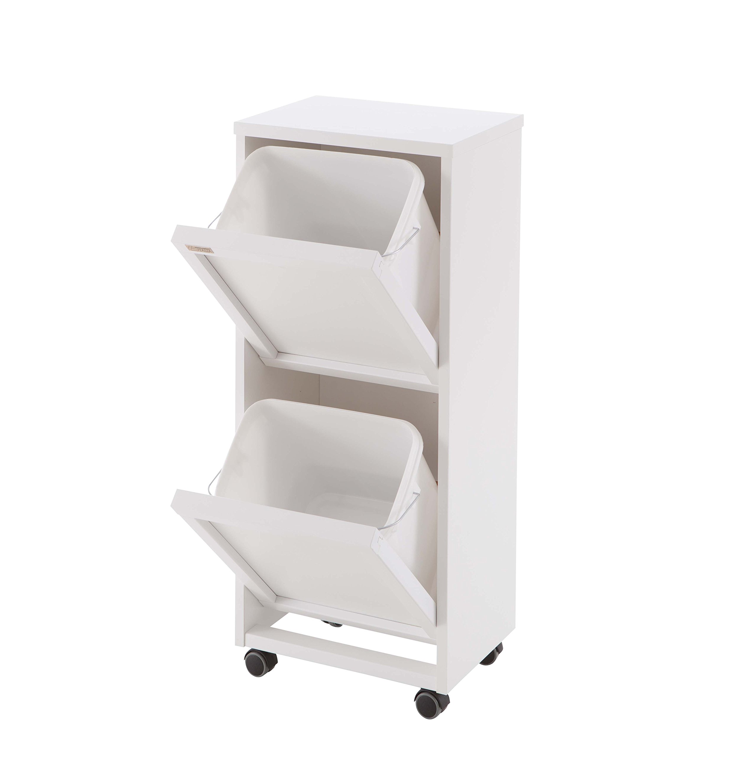 Arredamenti Italia 872 MADERA BLANCO Mueble Para Recogida Selectiva De Residuos en madera