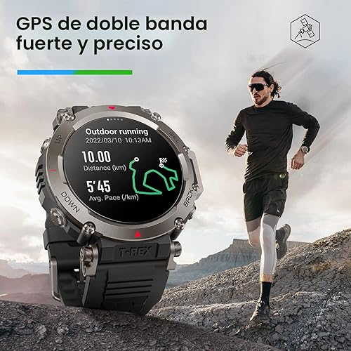 Miniatura 9 de Amazfit T-Rex - Reloj inteligente ultra táctico para hombre de 1.850 in, reloj deportivo de grado militar, GPS de doble banda, batería de 20 días,
