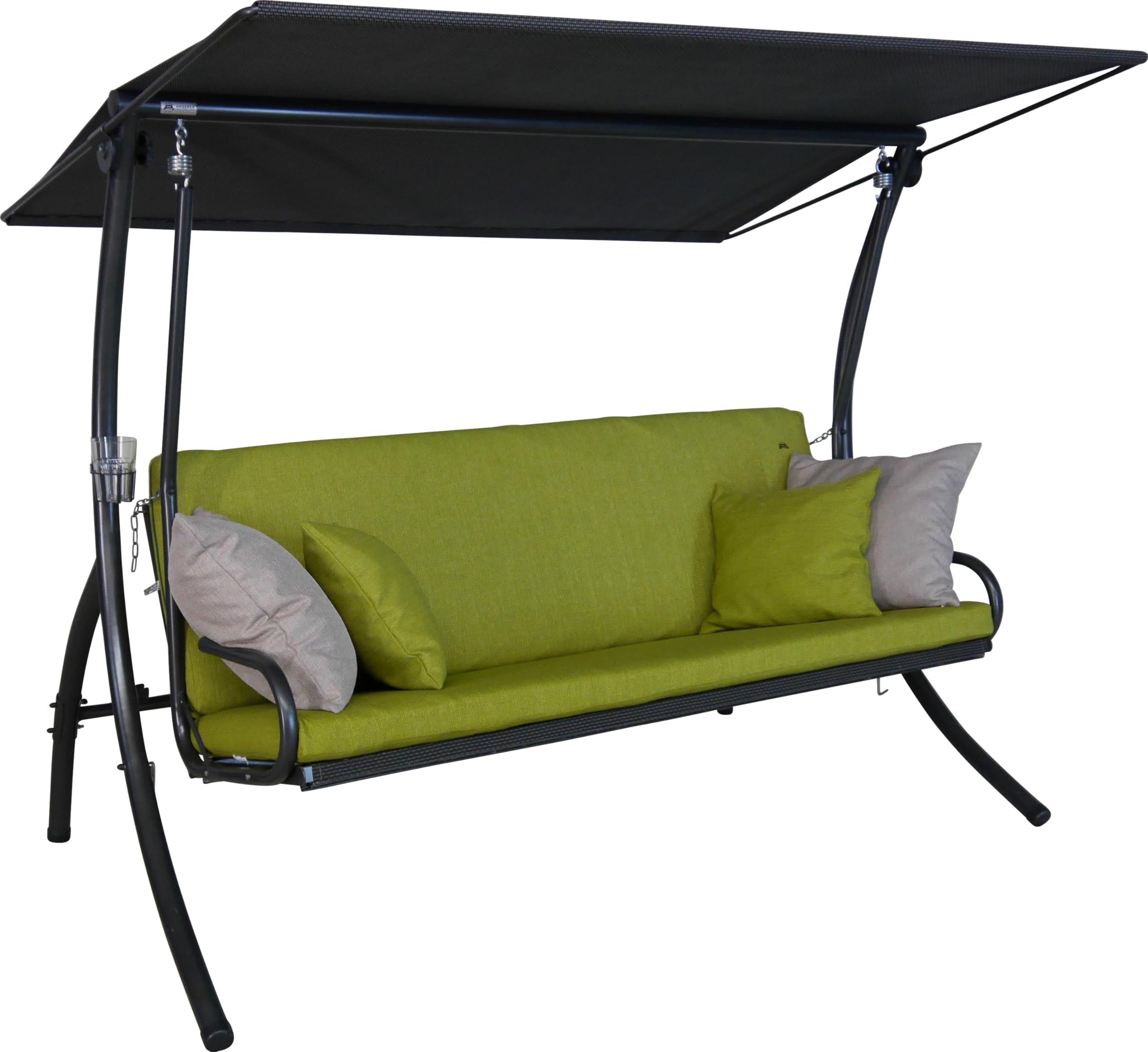 Angerer Freizeitmöbel GmbH Balancín Elegance Smart – Columpio de jardín Fabricado en Alemania, Columpio para Sentarse, tumbarse y Relajarse, Incluye función de Cama, fácil Montaje (Verde Claro)