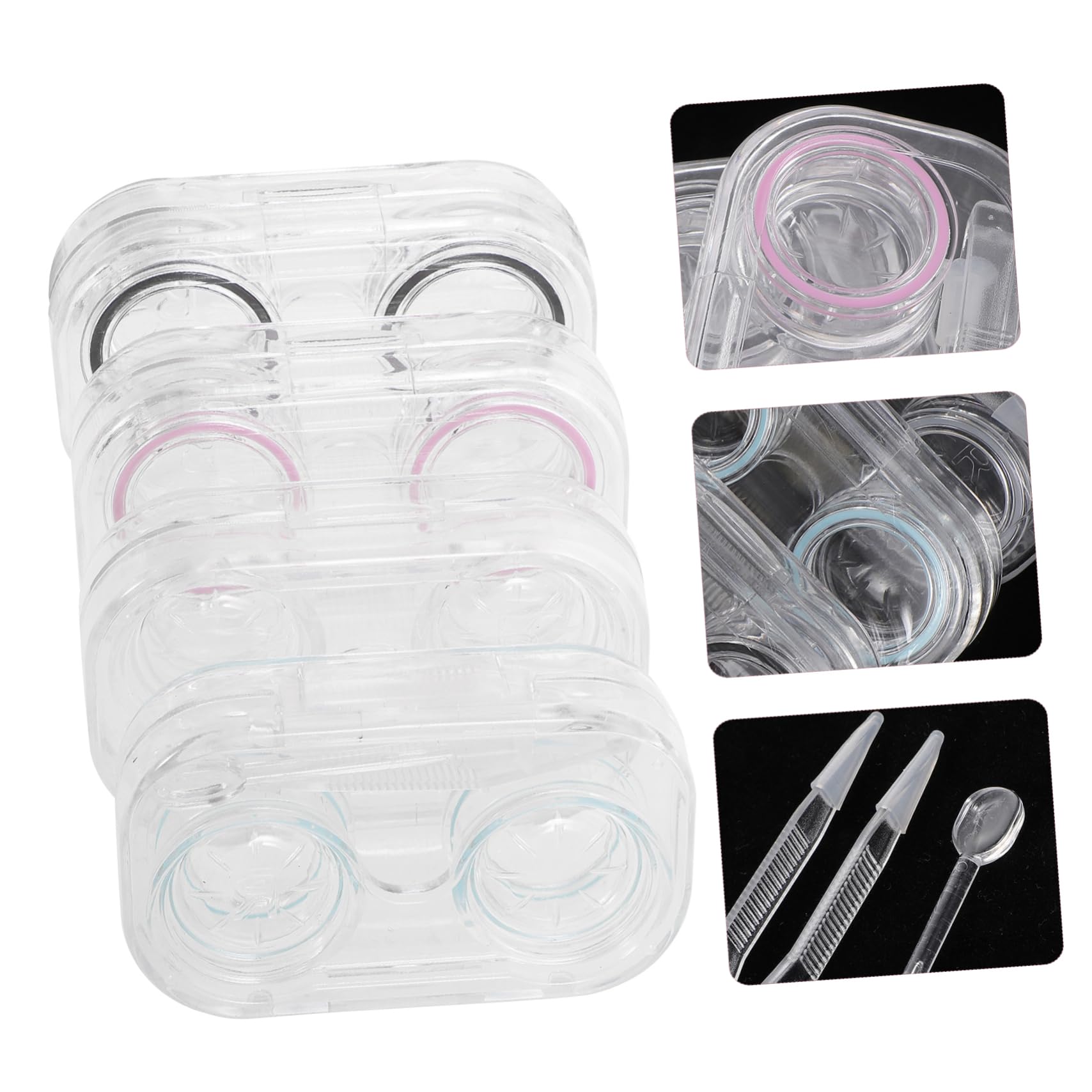 VALICLUD 4 Set Custodia Per Lenti A Contatto Astuccio Custodia Per Occhiali Organizzatore Di Lenti P.s 4 Pezzi * 4