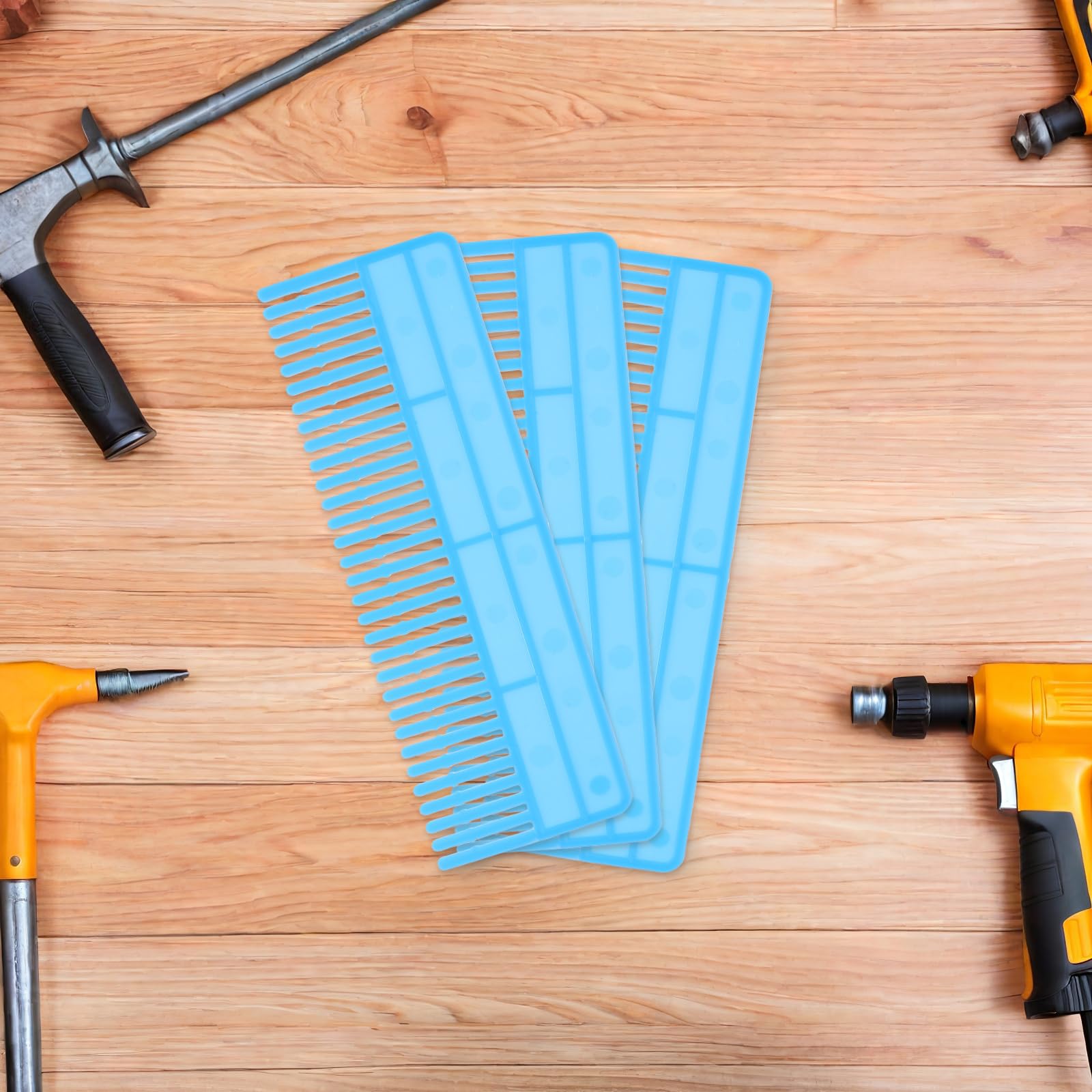 Ciieeo Divisori per Cassetti in Plastica Blu 6 Pezzi Riutilizzabili 31x10 Cm per Organizzare Posate e Trucco Funzione Antiurto per Casa e Ufficio