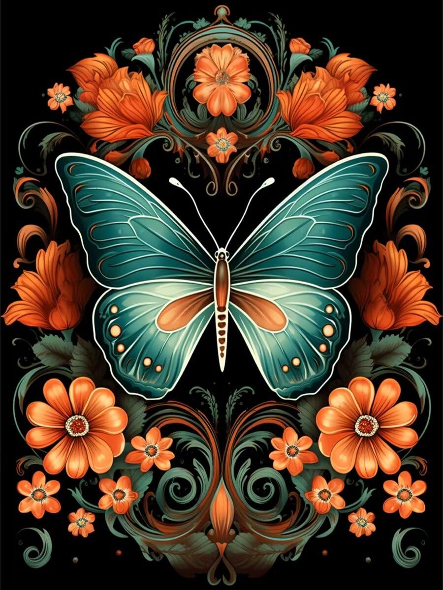 Broderie diamant kit complet 40x60cm de papillon pour décoration murale