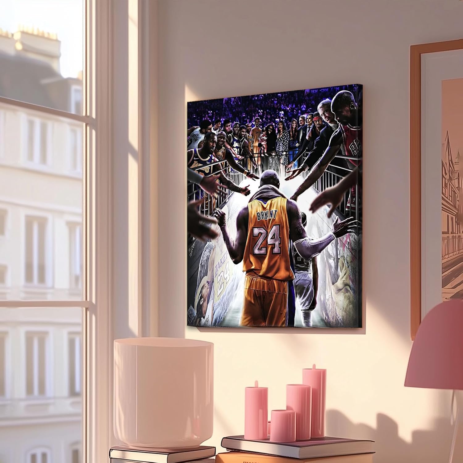 Kobe Bryant Canvas Wall Art Decor - Iconic Lakers Farewell Moment, Jersey No. 25 with Fans Tribute, Vibrant Basketball Legend Poster for Home, Office or Sports Room Wall Decoration 11X14 inch