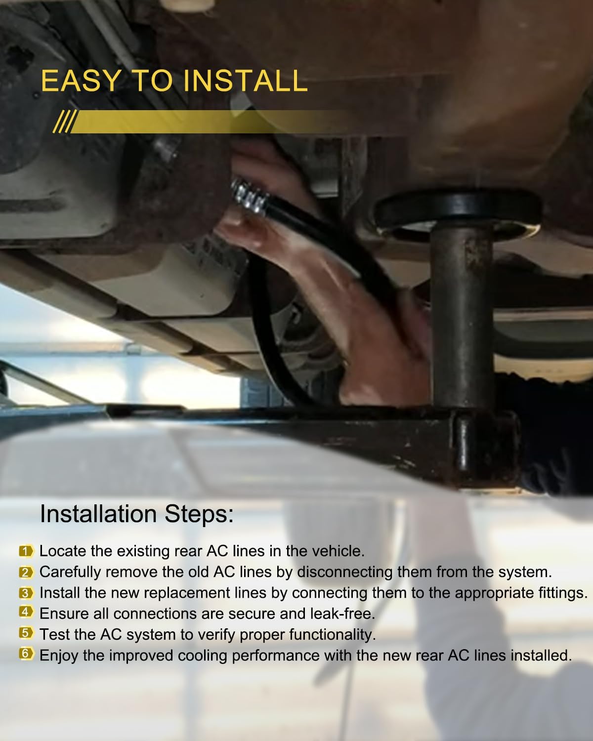 YSH34913 Rear A/C Line Set, AC Hoses Replacement Fits for GMC Yukon, for Escalade and Chevy Tahoe 2015-2020