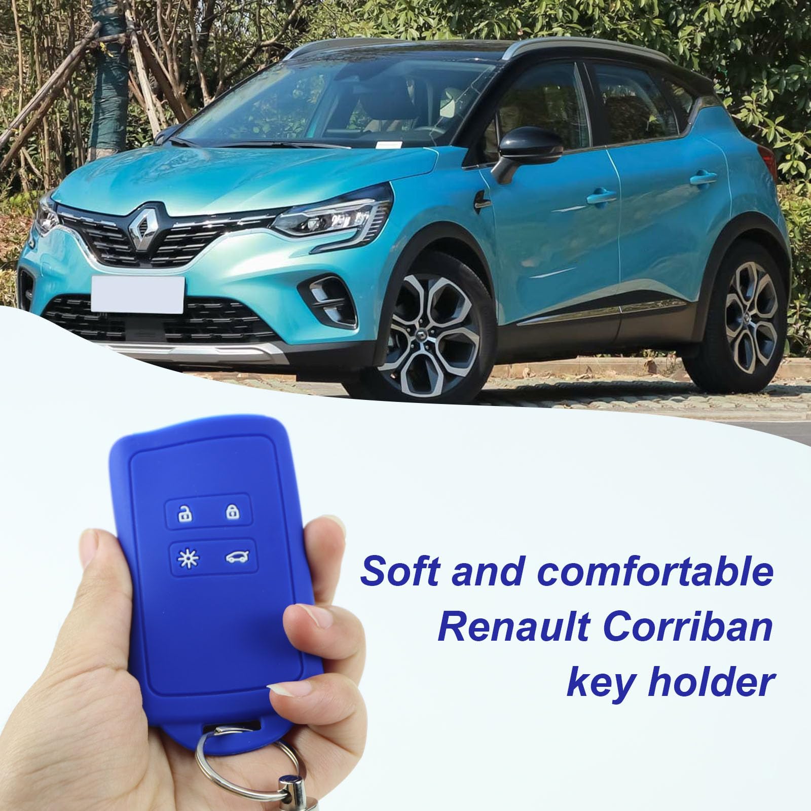 2 Coques Silicone Pour Clé Renault - Compatible Clio, Megane, Scenic - Avec Porte-clés - Protection Anti-choc