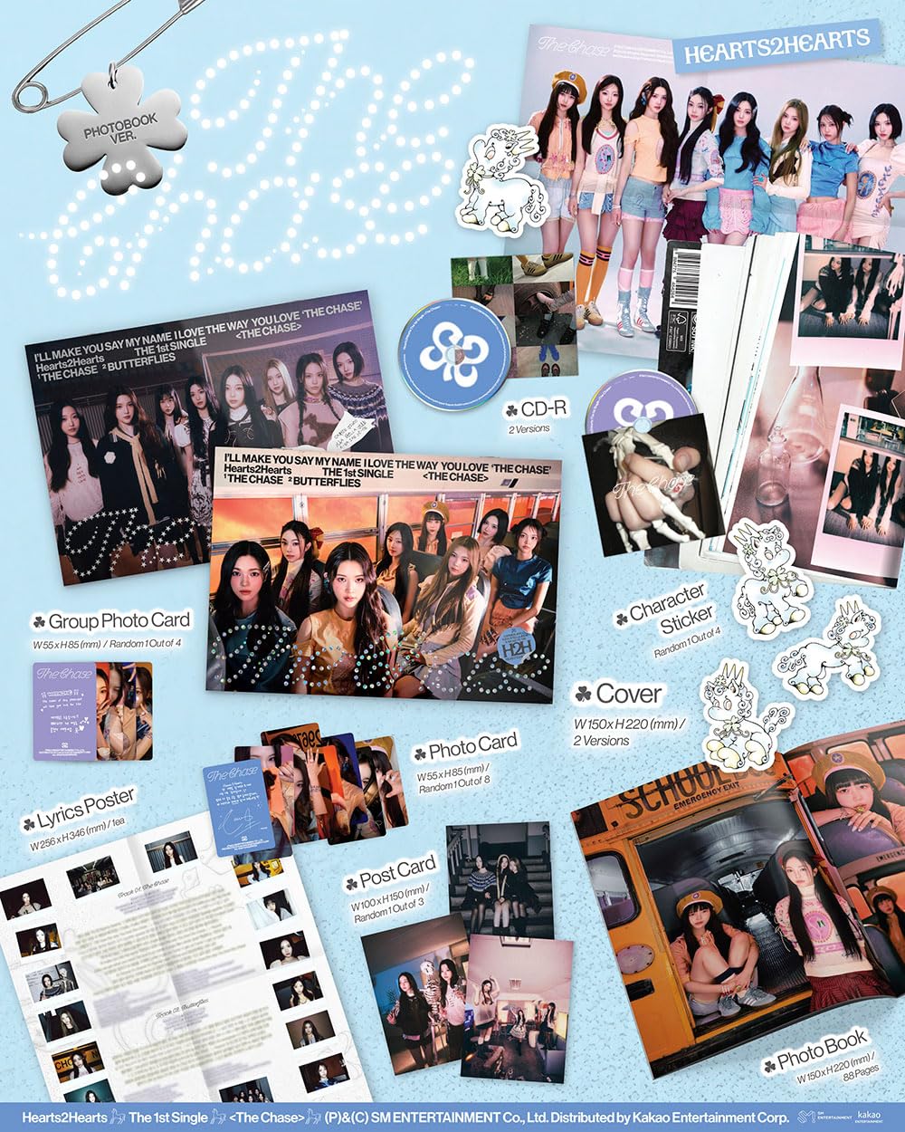 Hearts2Hearts - 1st Single [The Chase] (PhotoBook Ver.) (Random