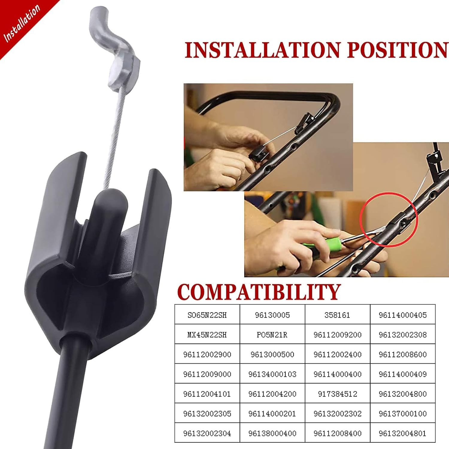 prime&swift 183281 532183281 Lawn Mower Engine Zone Control Cable Replacement fit for Craftsman Lawn Mower 917 Parts Zone Control Cable 183281198463 183281 198463